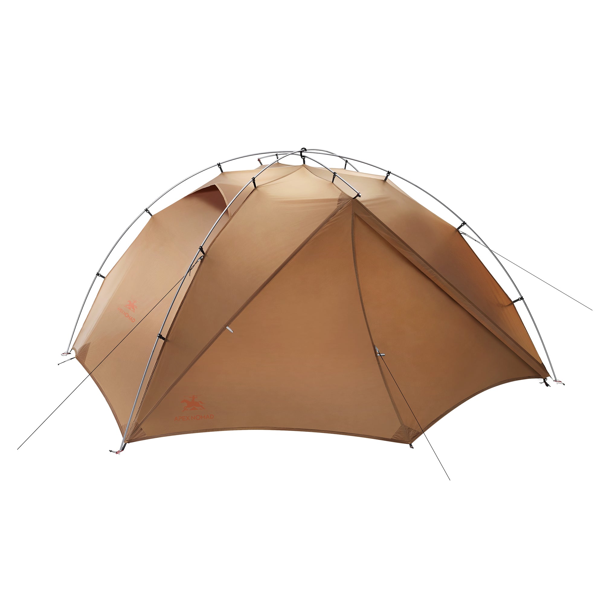 2 Person Freestanding Backpacking Tent with Dual Doors ApexNomad Haven Brown