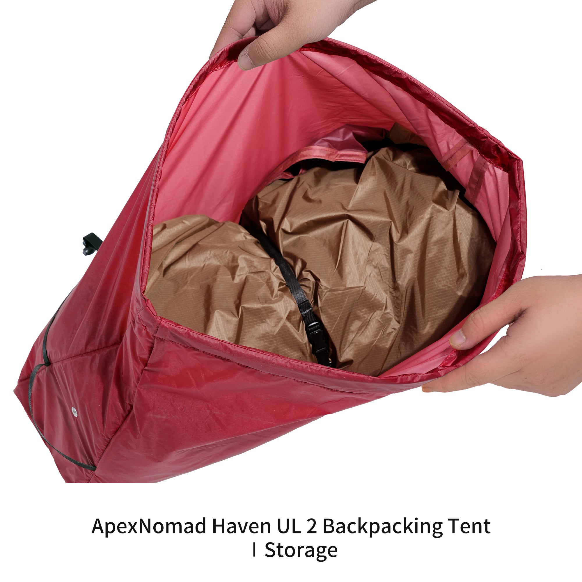 2 Person Pole Sleeve Backpacking Tent ApexNomad Haven Pro Red