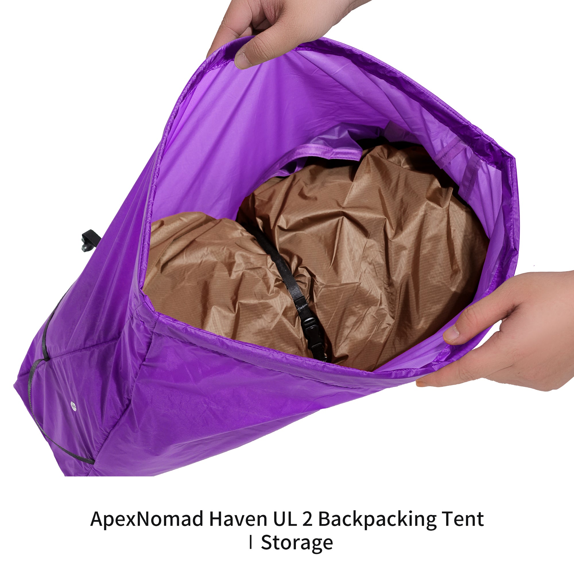 2 Person Pole Sleeve Backpacking Tent ApexNomad Haven Pro Purple