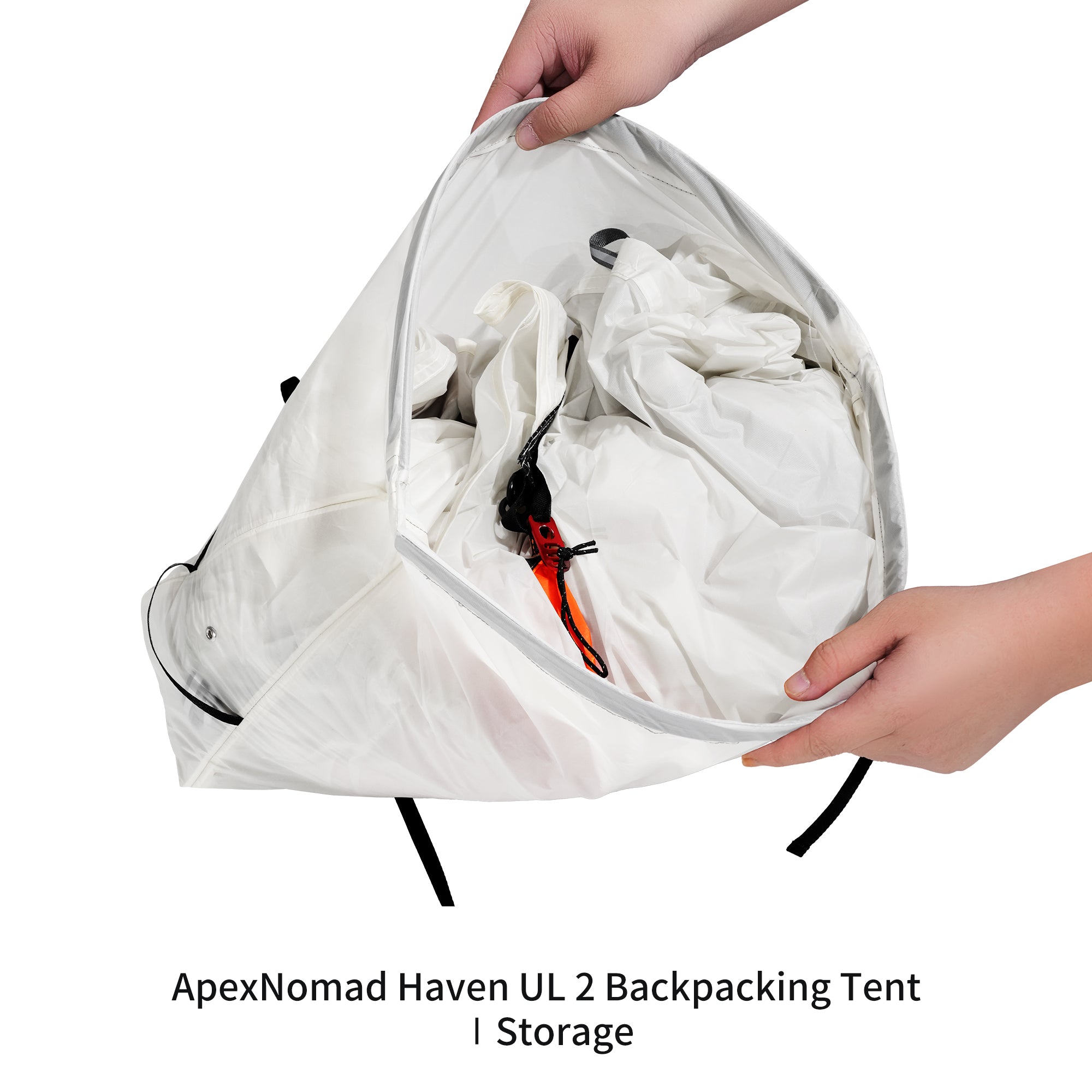 2 Person Pole Sleeve Backpacking Tent ApexNomad Haven Pro White