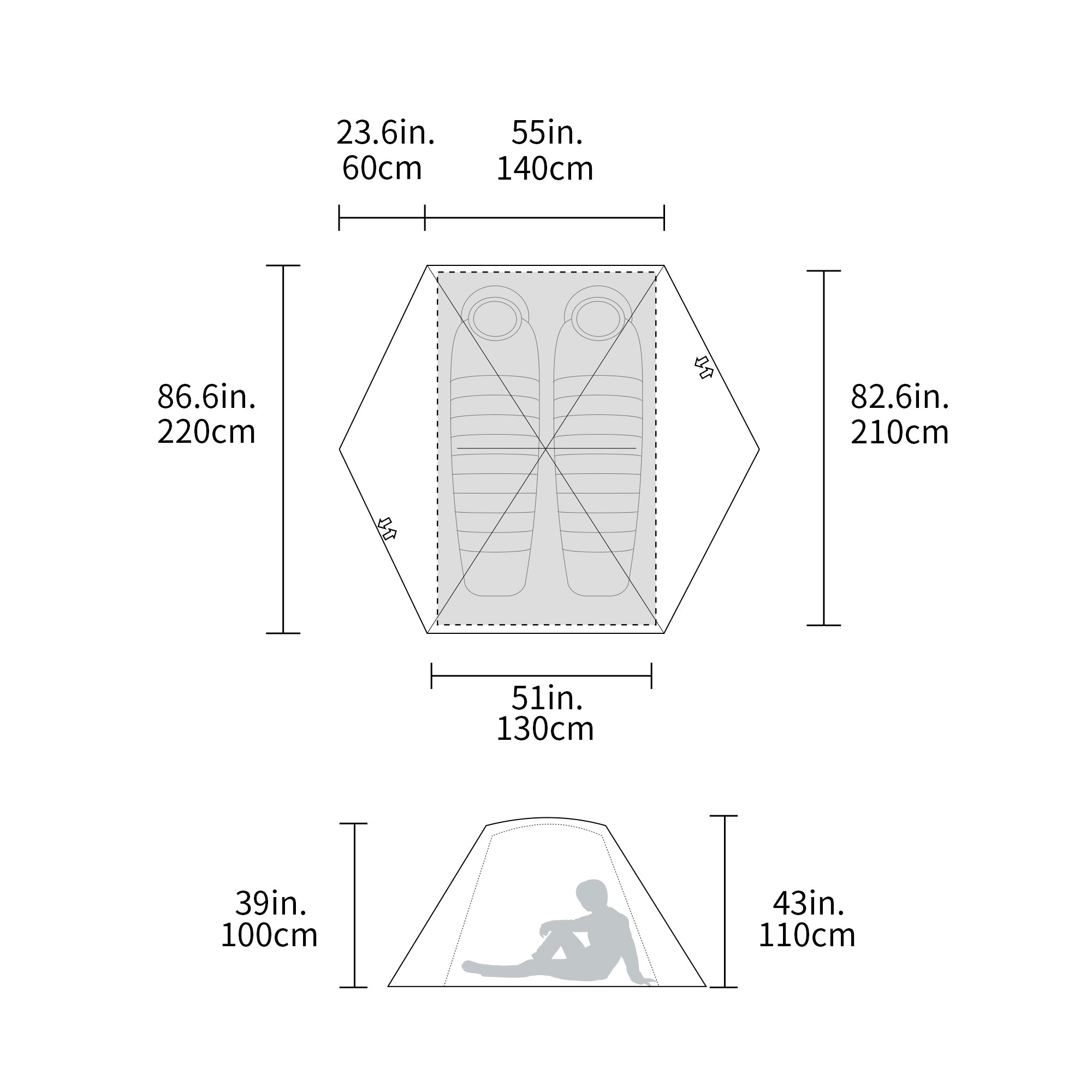2 Person Pole Sleeve Backpacking Tent ApexNomad Haven Pro Purple