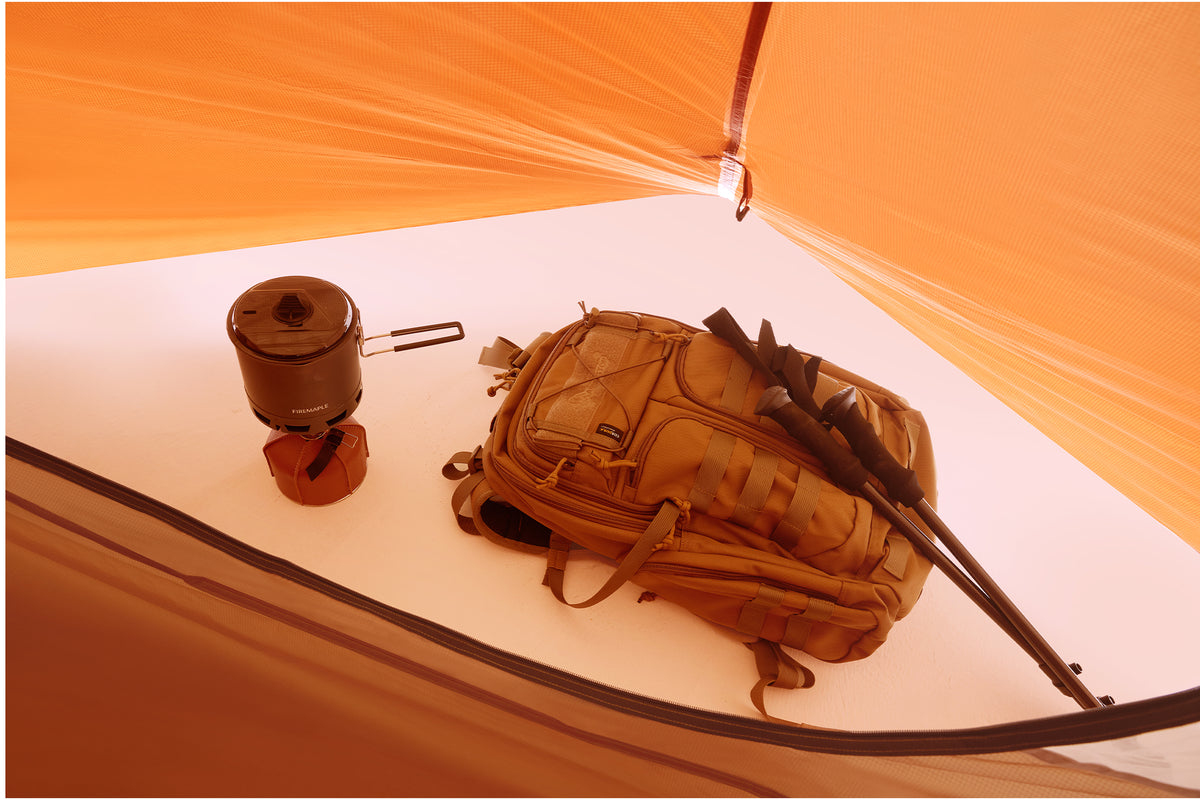 2 Person Freestanding Backpacking Tent with Dual Doors ApexNomad Haven Orange