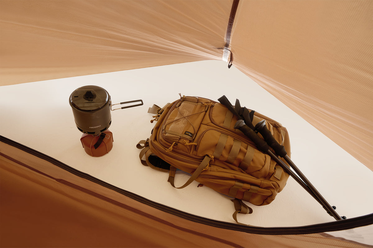 2 Person Freestanding Backpacking Tent with Dual Doors ApexNomad Haven Brown