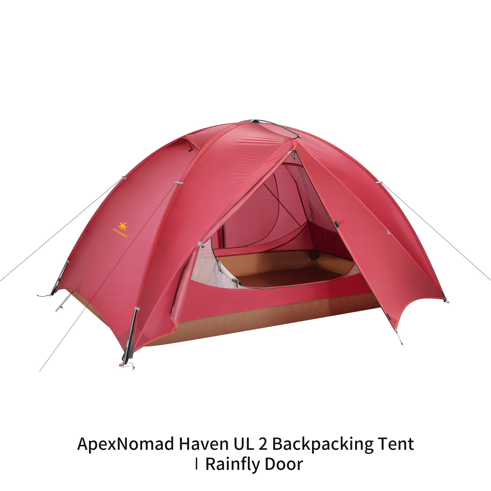 2 Person Pole Sleeve Backpacking Tent ApexNomad Haven Pro Red