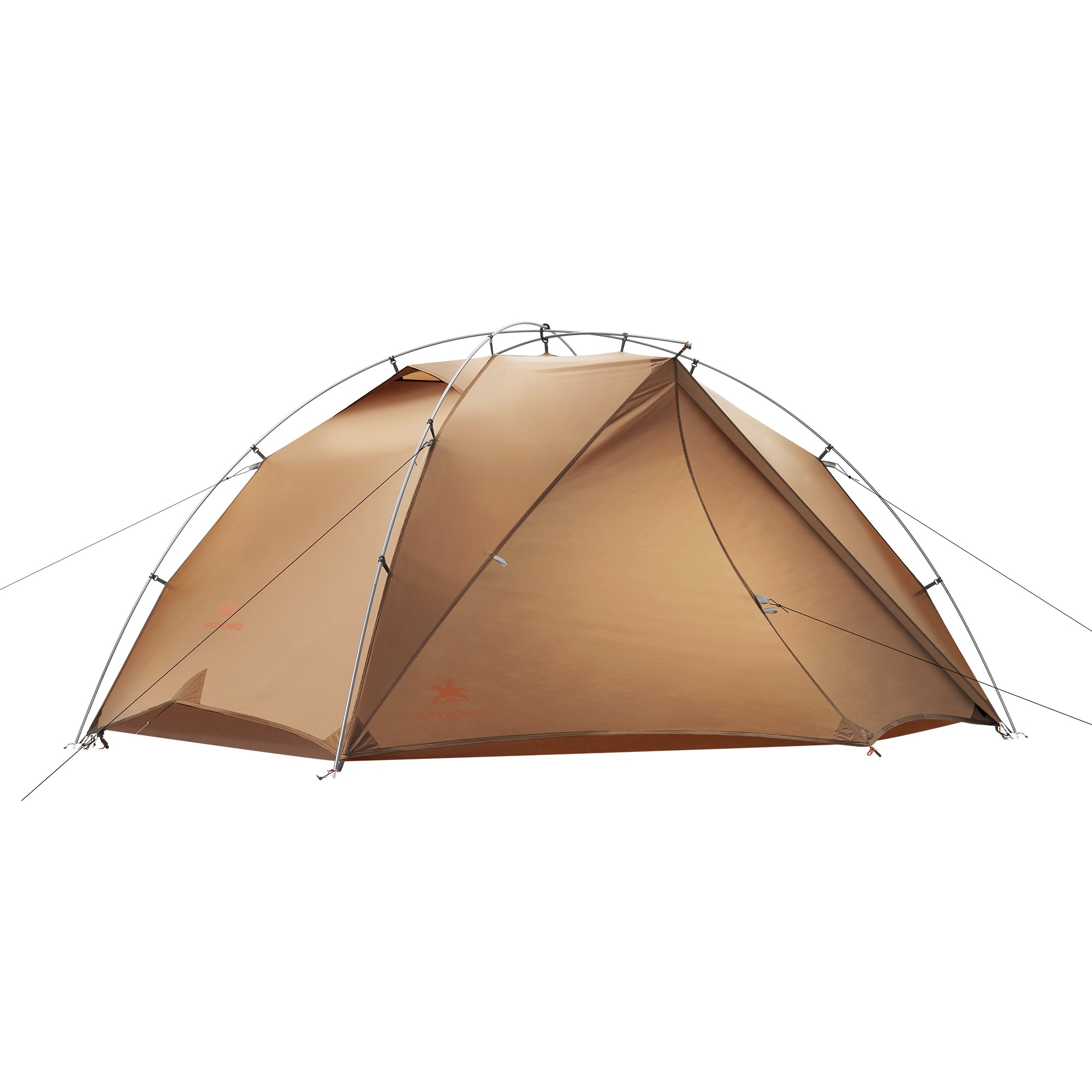 2 Person Freestanding Backpacking Tent with Dual Doors ApexNomad Haven Brown
