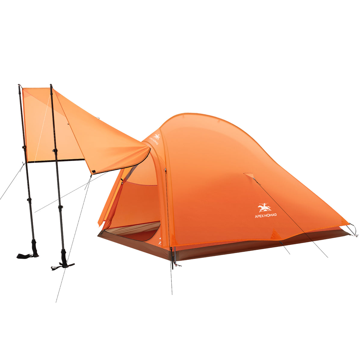 1 Person Lightweight Freestanding Backpacking Tent ApexNomad Ridge Orange