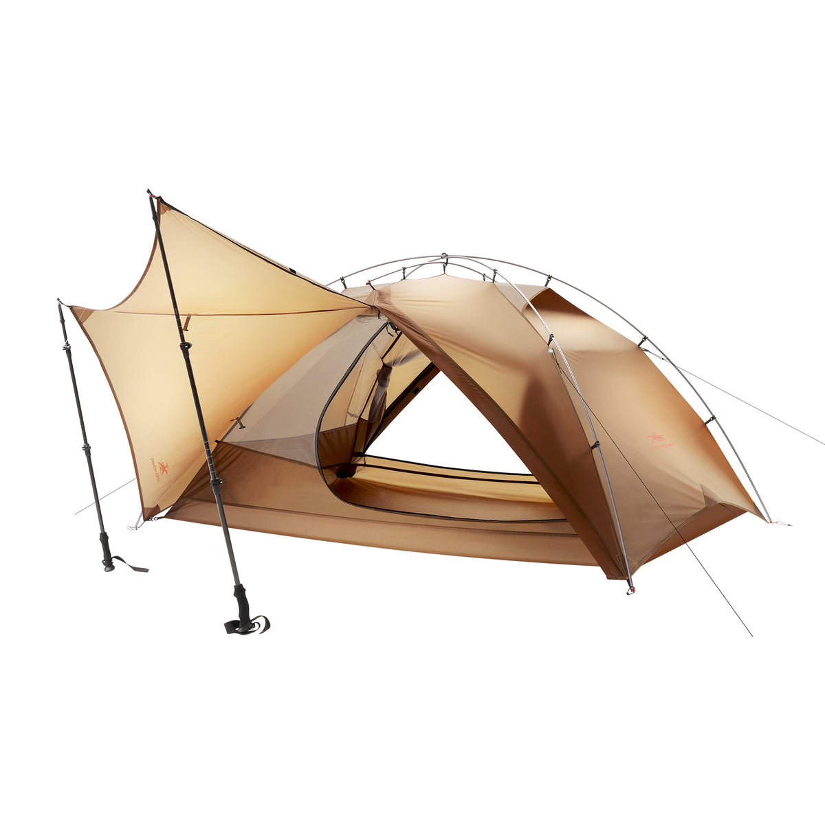 2 Person Freestanding Backpacking Tent with Dual Doors ApexNomad Haven Brown