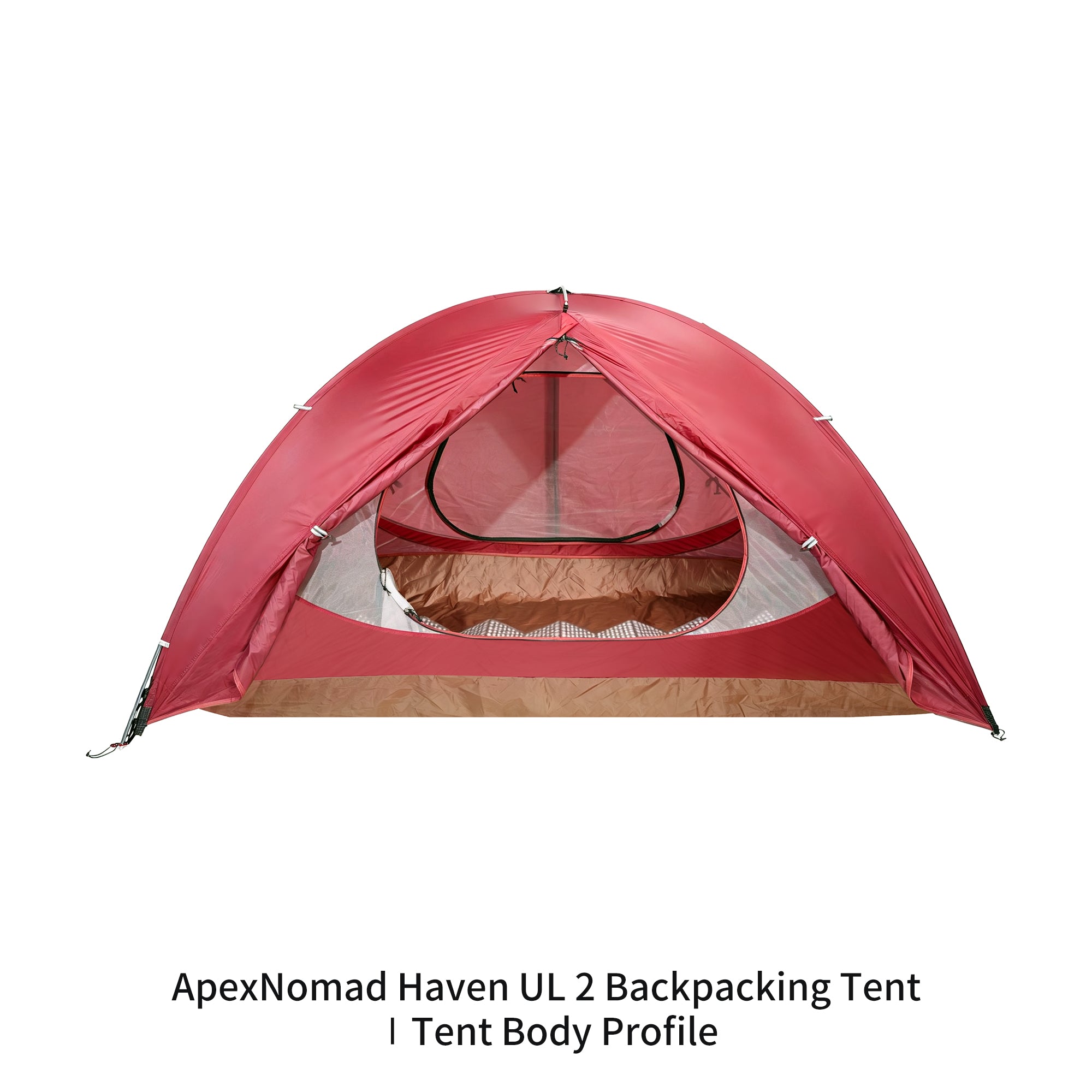 2 Person Pole Sleeve Backpacking Tent ApexNomad Haven Pro Red