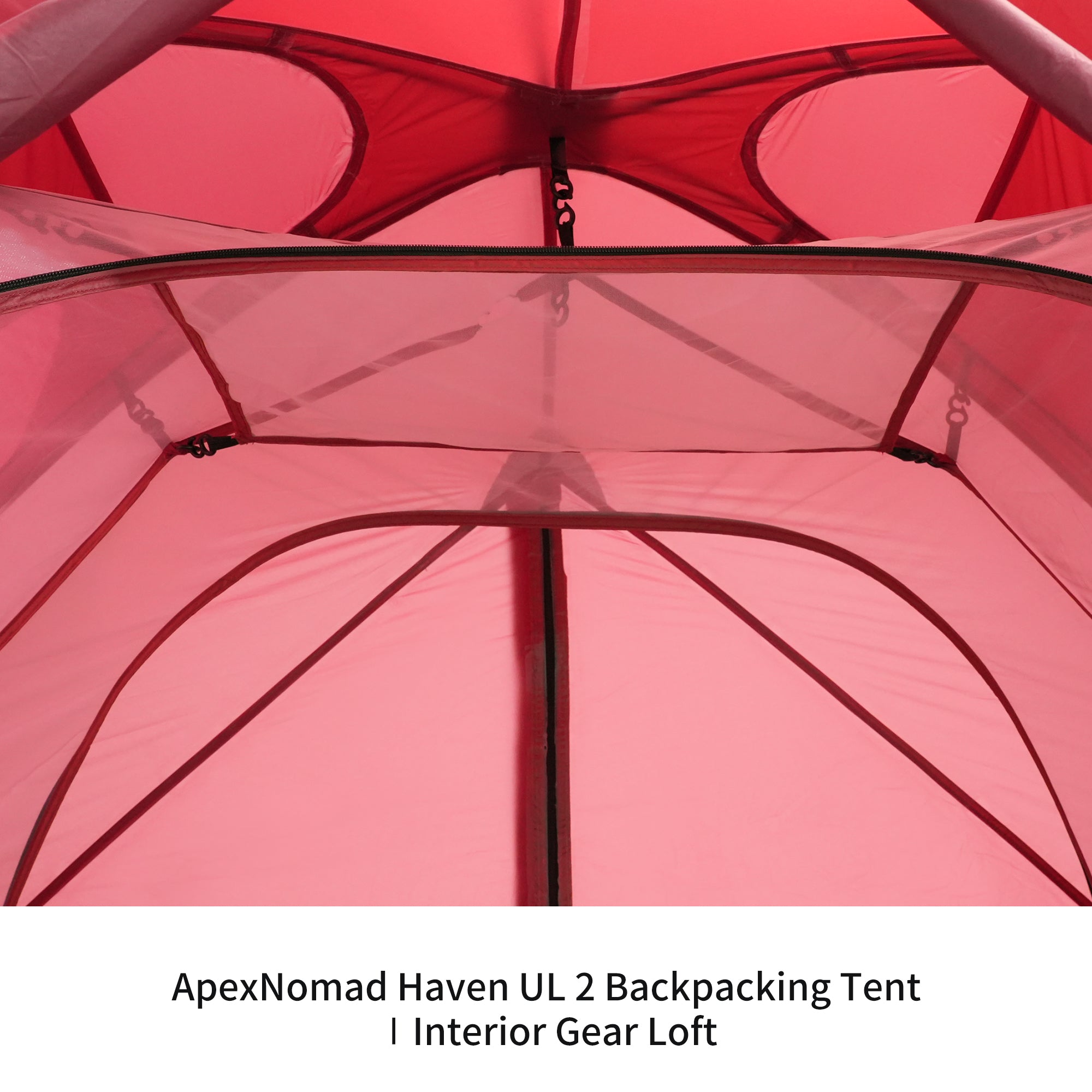 2 Person Pole Sleeve Backpacking Tent ApexNomad Haven Pro Red