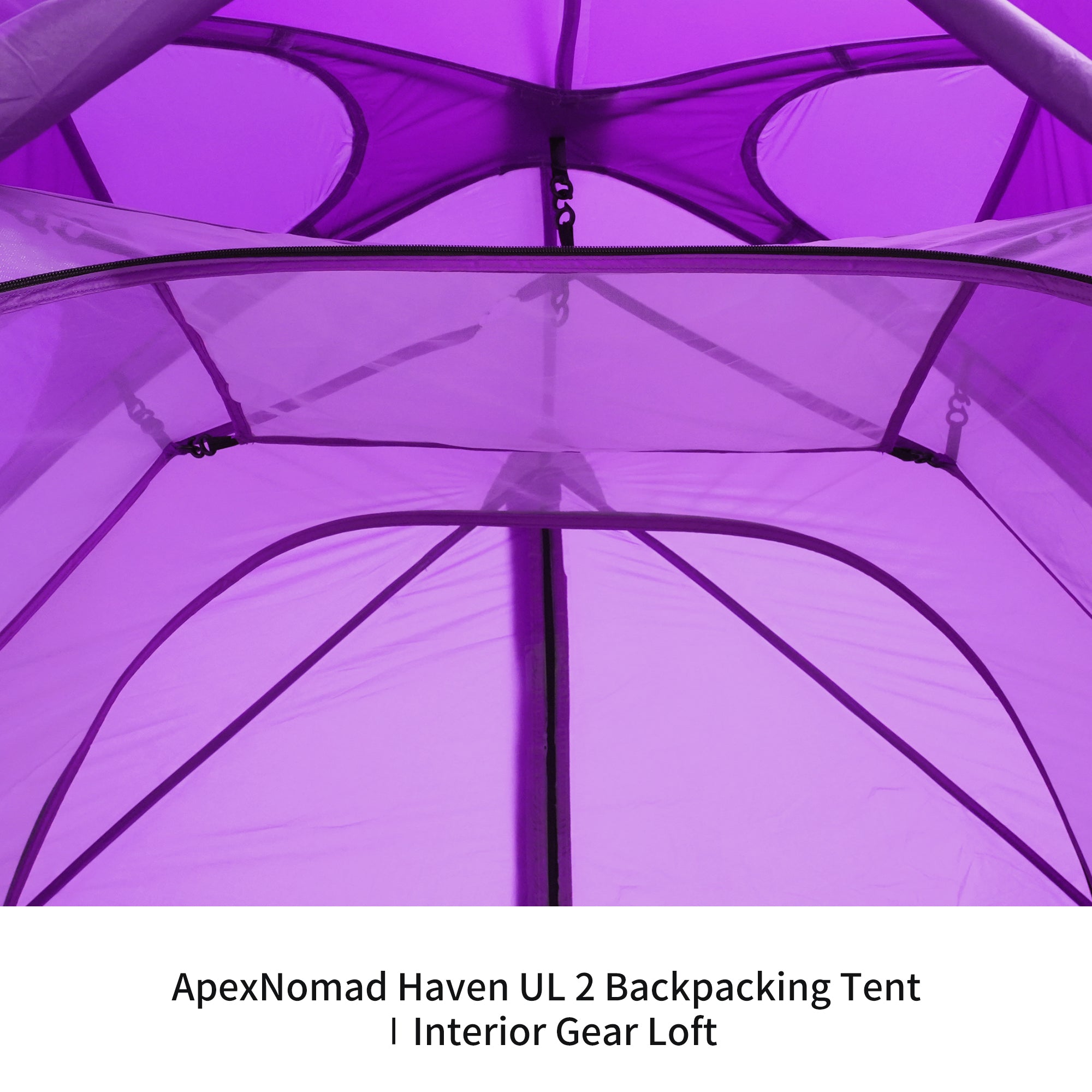 2 Person Pole Sleeve Backpacking Tent ApexNomad Haven Pro Purple